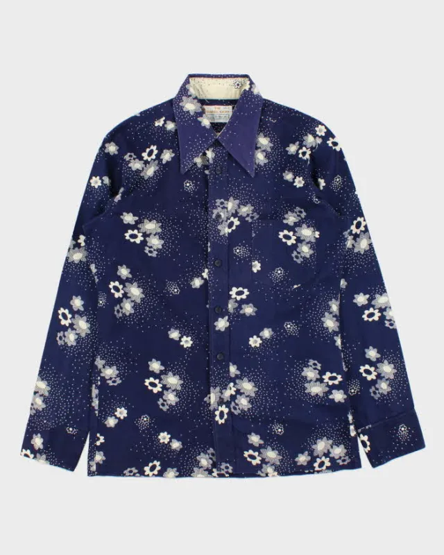 Vintage 1970s Sears 'The Shaped Shirt' Floral Perm Press Long Sleeve Shirt - M made by Sears
