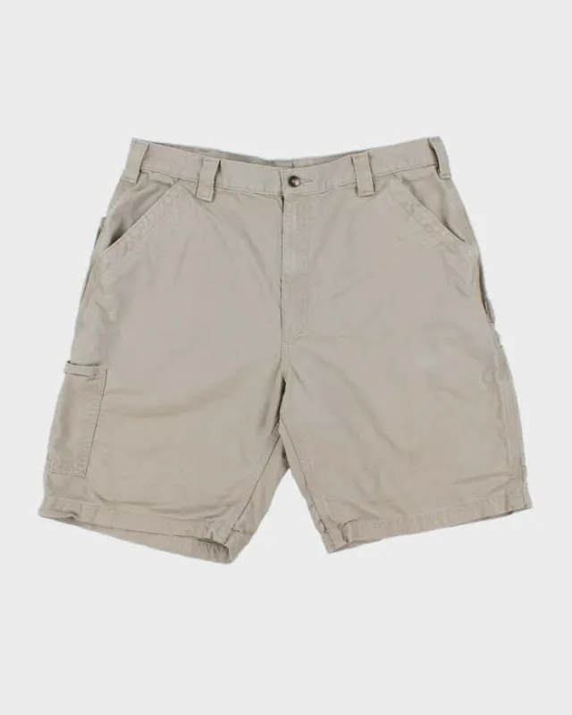 Vintage Carhartt B147 Tan Canvas Original Fit Cargo Carpenter Shorts - W36 made by Carhartt