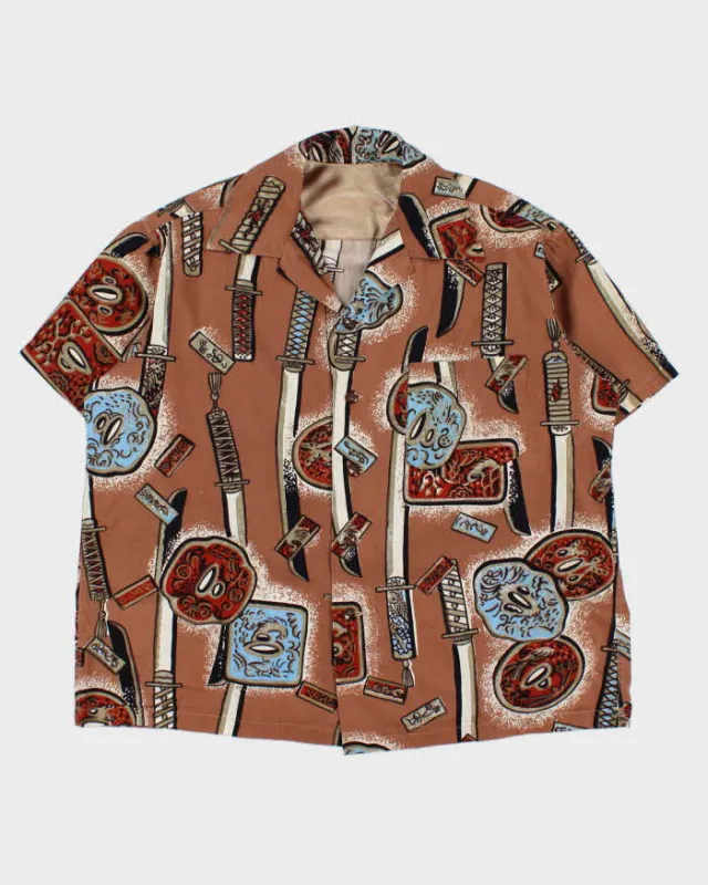 Vintage 1950s Ko-To Japan Hand Printed In USA Hawaiian Aloha Shirt - S made by Rokit