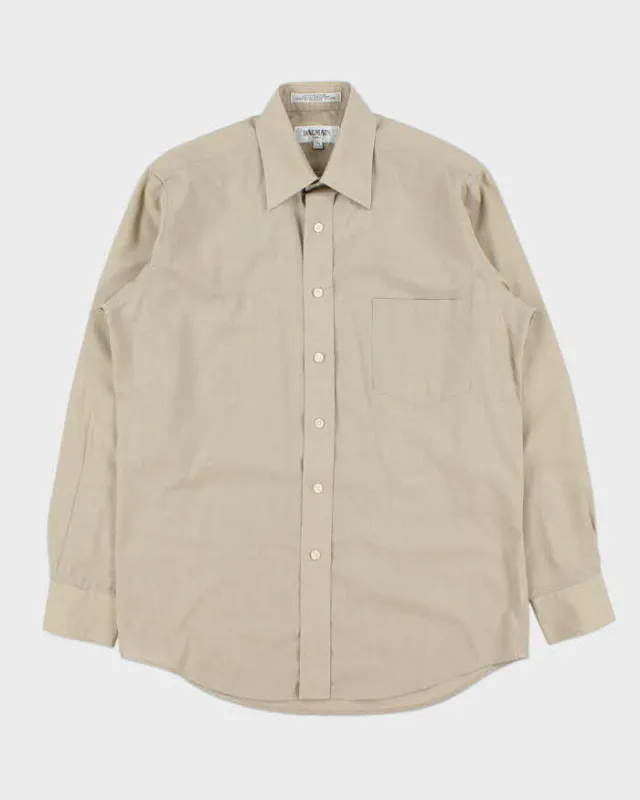 Vintage 1990s Balmain Long Sleeve Dress Shirt - M made by Balmain