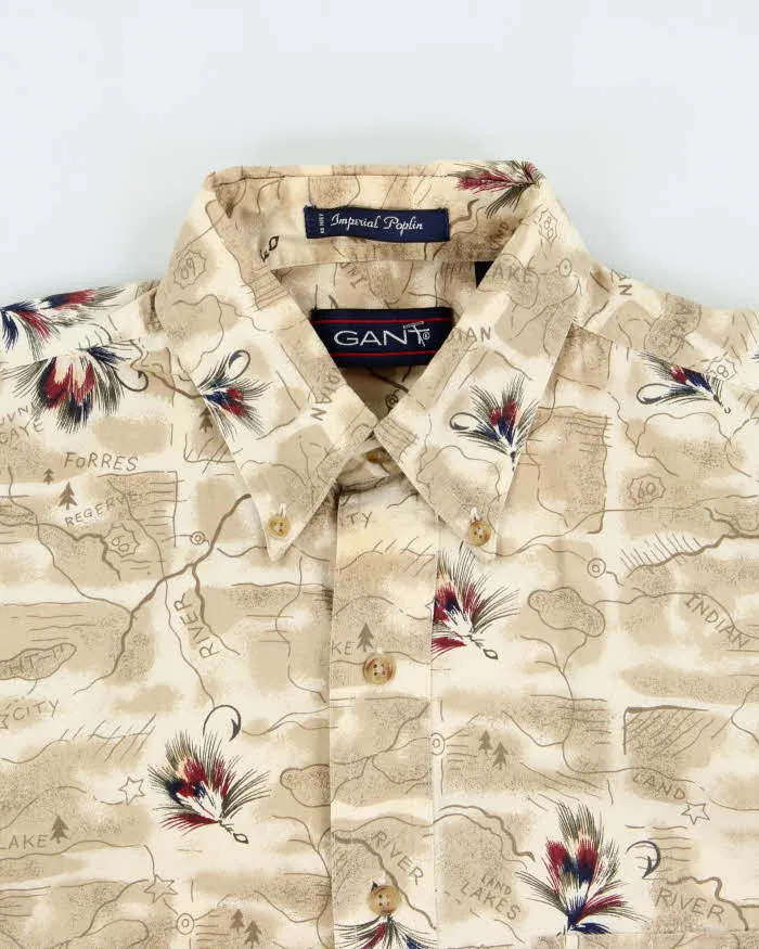 Vintage 1990s Gant Imperial Poplin Map Graphic Long Sleeve Shirt - M sold by Rokit product image thumbnail 5