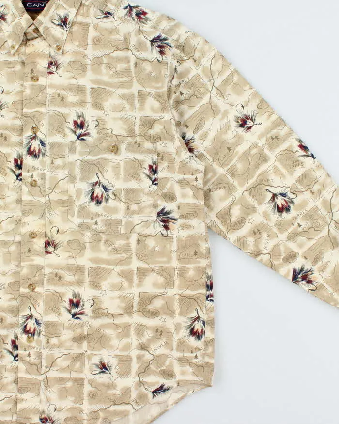 Vintage 1990s Gant Imperial Poplin Map Graphic Long Sleeve Shirt - M sold by Rokit product image thumbnail 3