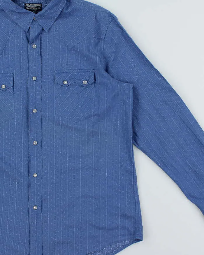 Vintage Y2K 00s Polo Jeans Ralph Lauren Pearl Snap Button Patterned Long Sleeve Western Shirt - L sold by Rokit product image thumbnail 3