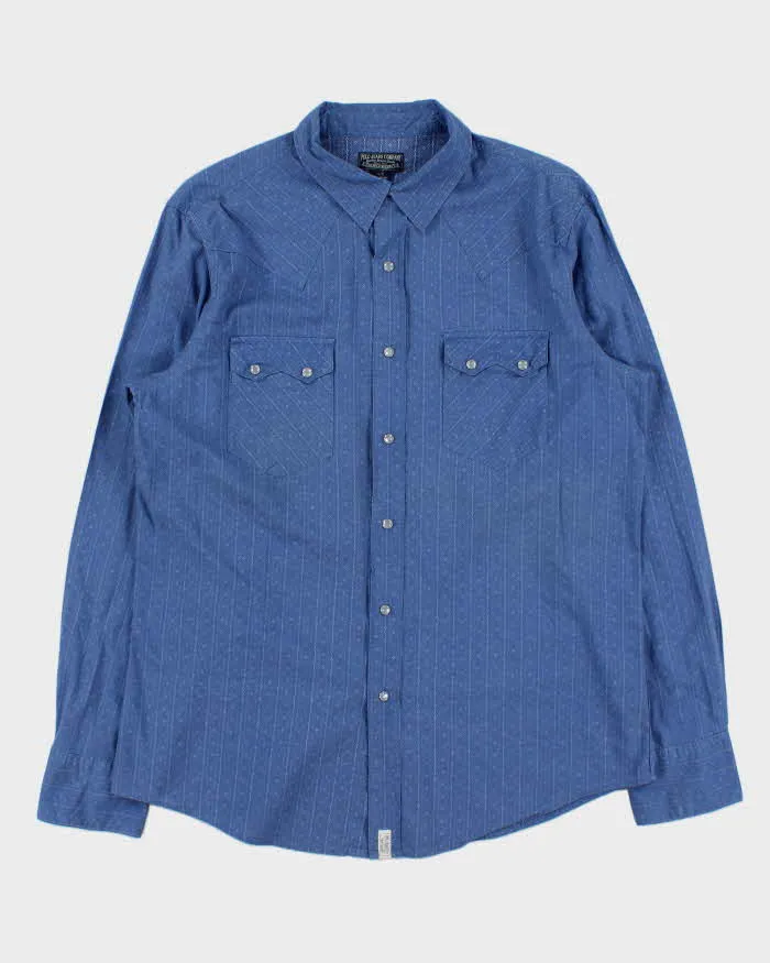 Vintage Y2K 00s Polo Jeans Ralph Lauren Pearl Snap Button Patterned Long Sleeve Western Shirt - L sold by Rokit