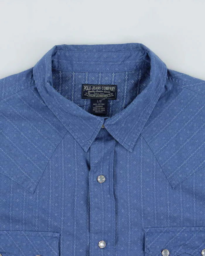 Vintage Y2K 00s Polo Jeans Ralph Lauren Pearl Snap Button Patterned Long Sleeve Western Shirt - L sold by Rokit product image thumbnail 5