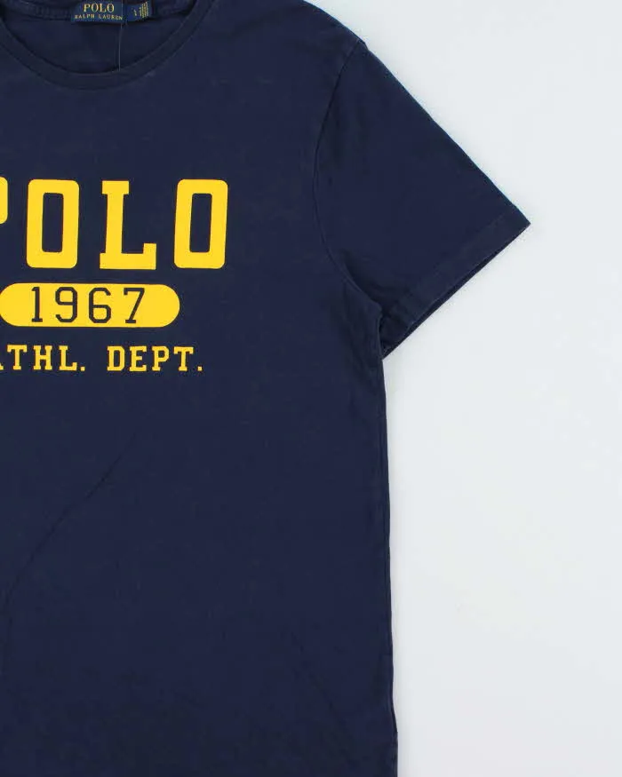 Vintage Polo Ralph Lauren Athl. Dept. Navy Crewneck T-Shirt - L sold by Rokit product image thumbnail 3