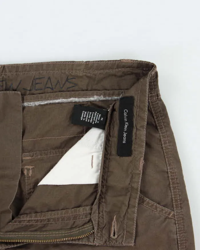 Vintage Calvin Klein Khaki Loose Fit Cargo Shorts - W33 sold by Rokit product image thumbnail 5