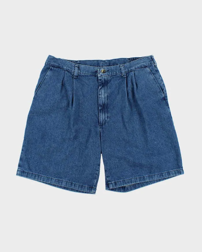 Vintage Y2K 00s Wrangler Pleated Baggy Fit Denim Bermuda Shorts - W36 sold by Rokit