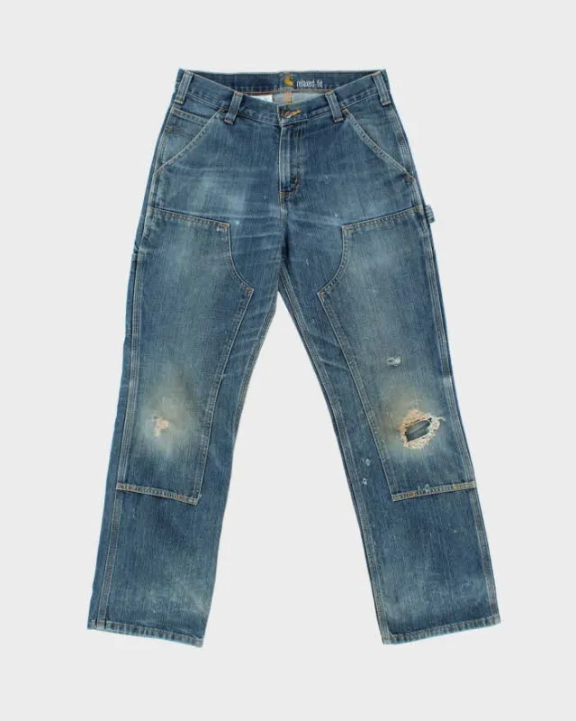 Vintage Carhartt Double Knee Distressed Denim Relaxed Straight Leg Carpenter Jeans - W30 L30 sold by Rokit