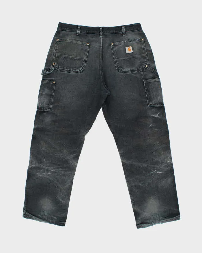 Vintage Carhartt B01 Union Made In USA Duck Canvas Double Knee Distressed Carpenter Trousers - W36 L30 sold by Rokit product image thumbnail 2