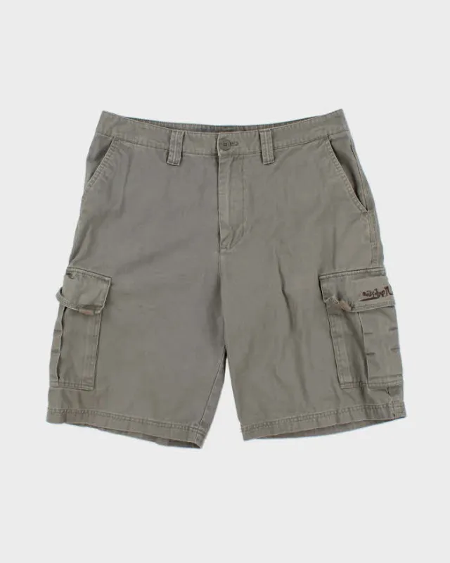 Vintage Y2K 00s Quiksilver Khaki Loose Fit Canvas Cargo Shorts - W34 made by Rokit