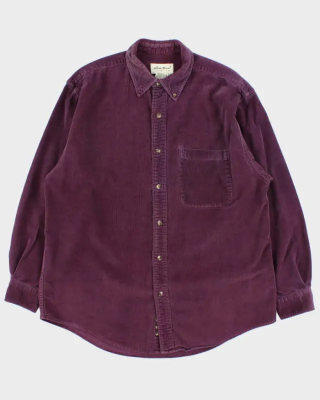 Vintage 1990s Eddie Bauer Plum Long Sleeve Corduroy Shirt - M sold by Rokit