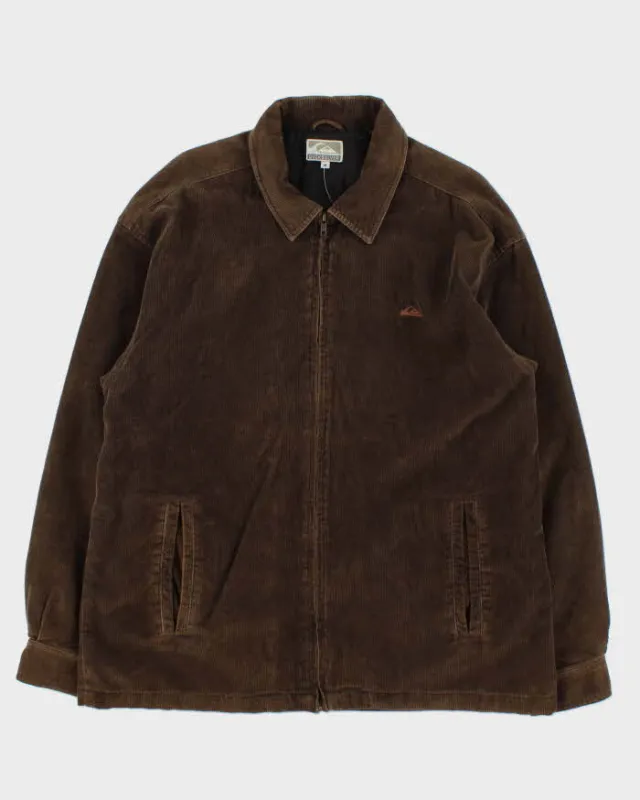 Vintage 1990s Quiksilver Quilt Lined Corduroy Harrington Jacket - M made by Rokit