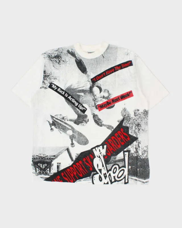 Vintage 1990s New School Skater Heavyweight Single Stitch Crewneck T-Shirt - L made by Rokit