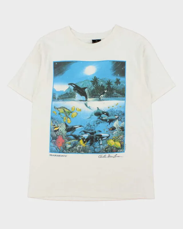 Vintage 1993 Christian Riese Lassen Harmony Made In USA Single Stitch Crewneck T-Shirt - XL made by Rokit