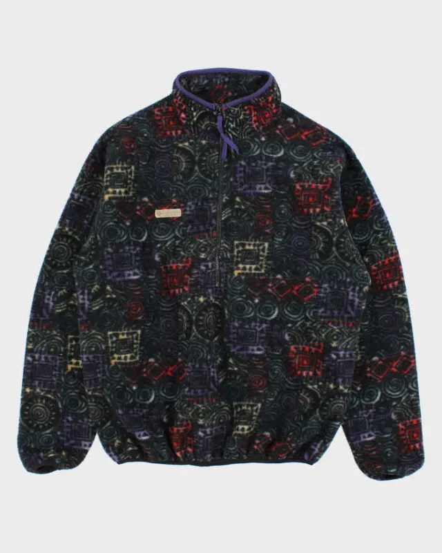 Vintage 1990s Columbia Made In USA Aztec Half-Zip Pullover Fleece - M made by Columbia