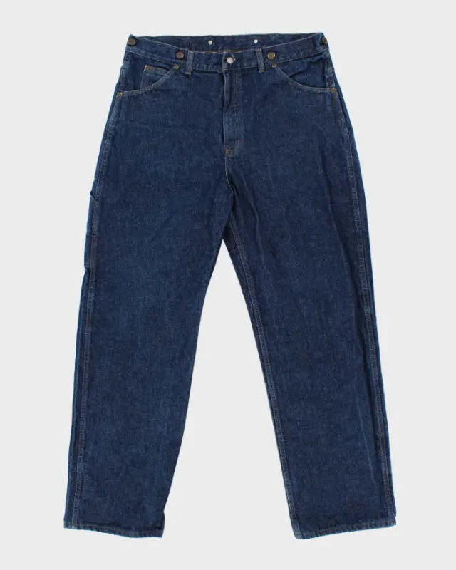 Vintage 1990s Key Imperial Workwear Wide Leg Indigo Denim Carpenter Jeans - W38 L32 made by Rokit