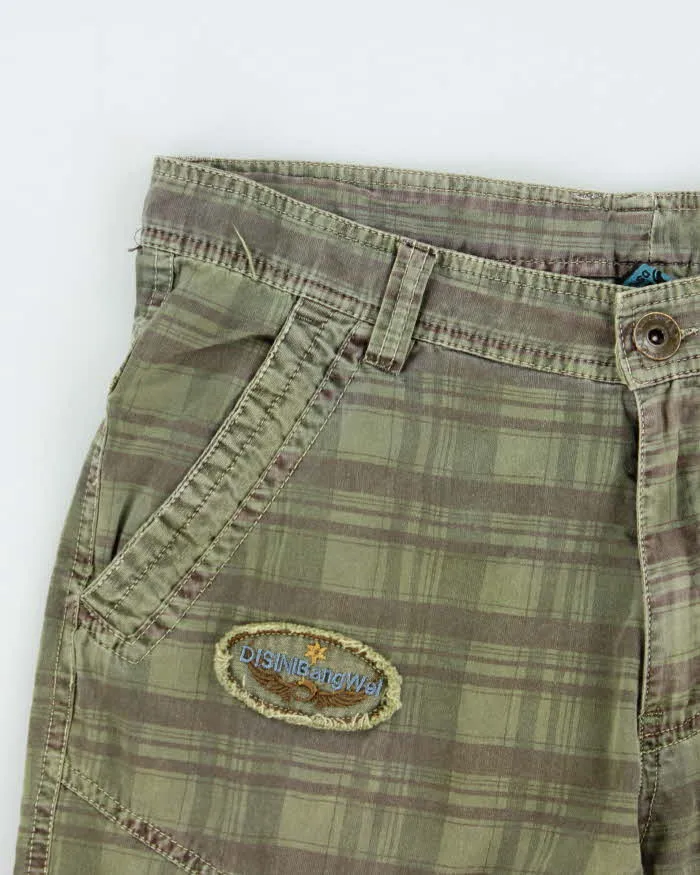 Vintage Y2K 00s SN.BW Khaki Plaid Canvas Cargo Shorts - W32 sold by Rokit product image thumbnail 3