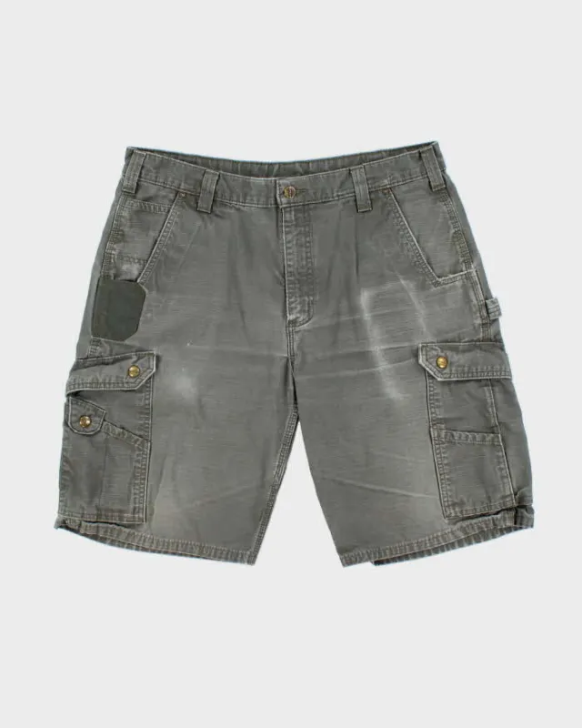 Vintage Carhartt B357 Moss Canvas Relaxed Fit Distressed Carpenter Shorts - W36 made by Carhartt