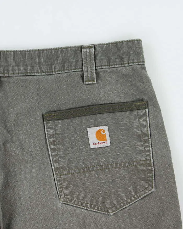 Vintage Carhartt B357 Moss Canvas Relaxed Fit Distressed Carpenter Shorts - W36 sold by Rokit product image thumbnail 4