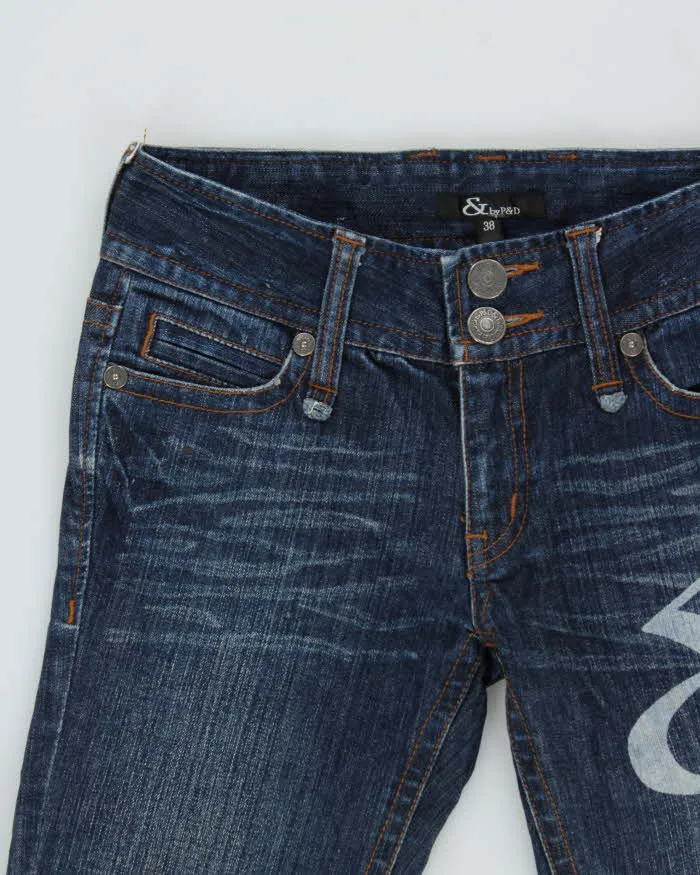 Vintage Y2K 00s & By P&D Women's Low Rise Embellished Japanese Denim Flared Jeans - W28 L32 sold by Rokit product image thumbnail 3