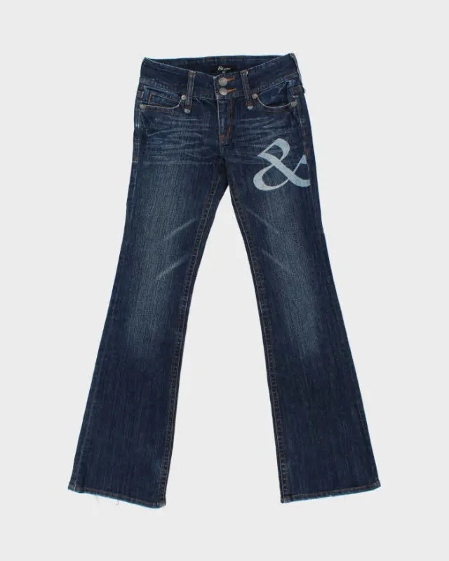 Vintage Y2K 00s & By P&D Women's Low Rise Embellished Japanese Denim Flared Jeans - W28 L32 made by Rokit