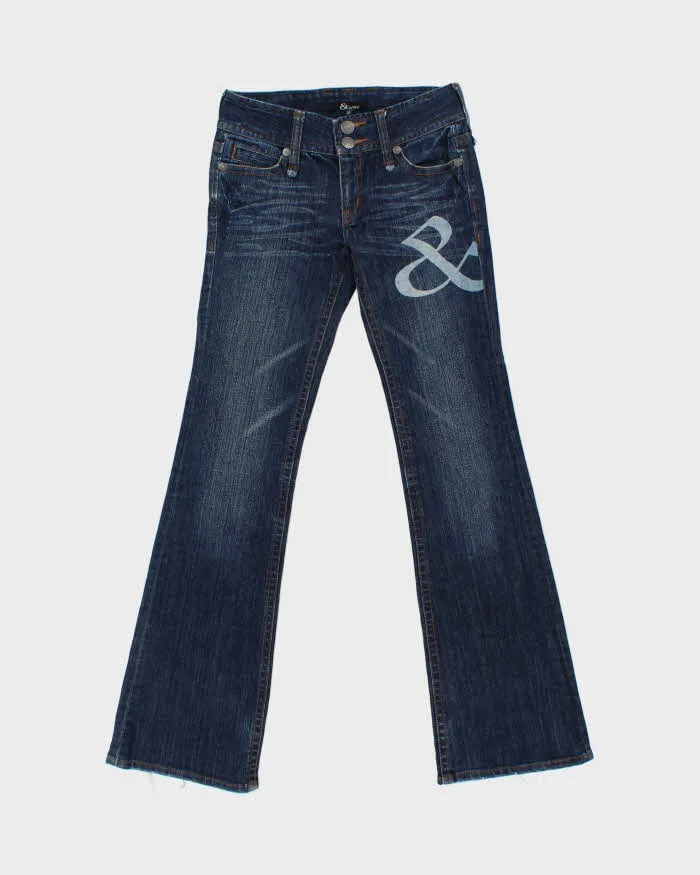 Vintage Y2K 00s & By P&D Women's Low Rise Embellished Japanese Denim Flared Jeans - W28 L32 sold by Rokit