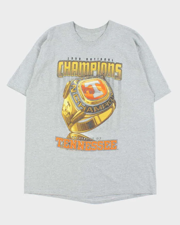 Vintage 1999 Pro Player University Of Tennesse National Champions Marl Grey Heavyweight Crewneck T-Shirt - XL sold by Rokit