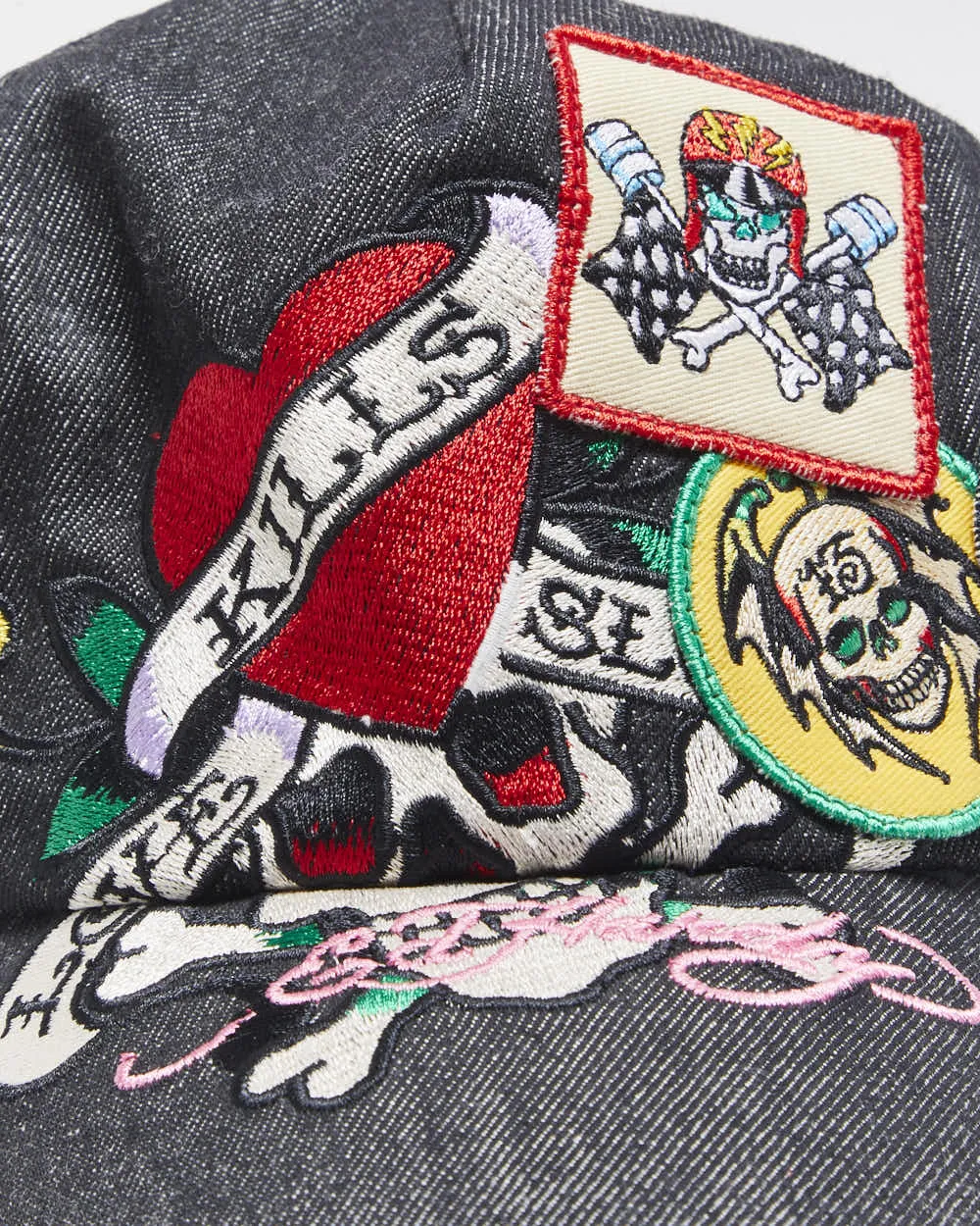 Vintage Y2K 00s Ed Hardy Patch Denim Trucker Cap - OS sold by Rokit product image thumbnail 3