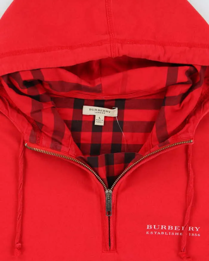 Vintage Y2K 00s Burberry Buffalo Plaid Quarter-Zip Pullover Hoodie - L sold by Rokit product image thumbnail 5