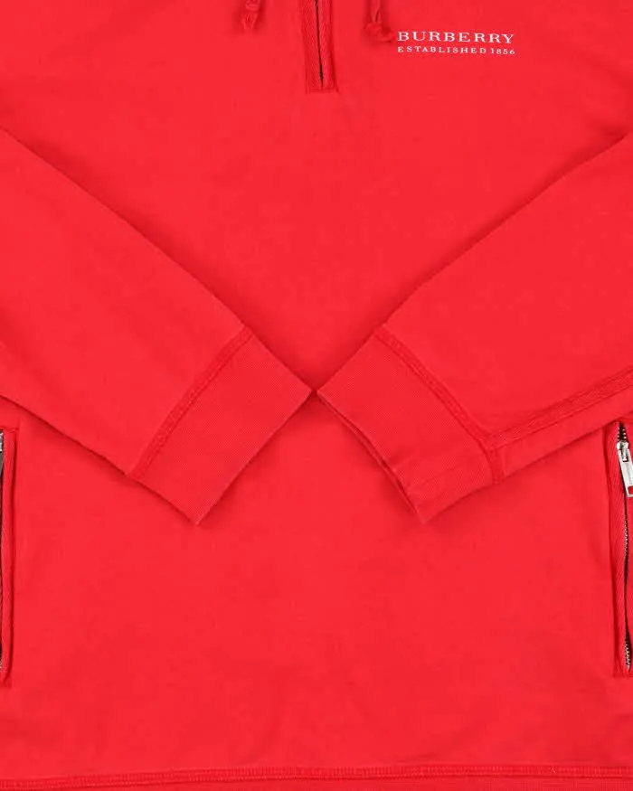 Vintage Y2K 00s Burberry Buffalo Plaid Quarter-Zip Pullover Hoodie - L sold by Rokit product image thumbnail 4