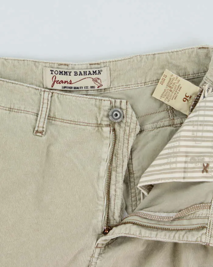 Vintage Y2K 00s Tommy Bahama Baggy Fit Tan Corduroy Cargo Shorts - W36 sold by Rokit product image thumbnail 5