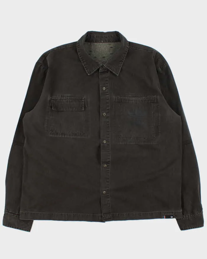 Vintage 2004 Adidas Originals Big City Embroidered Long Sleeve Canvas Denim Shirt - XL sold by Rokit