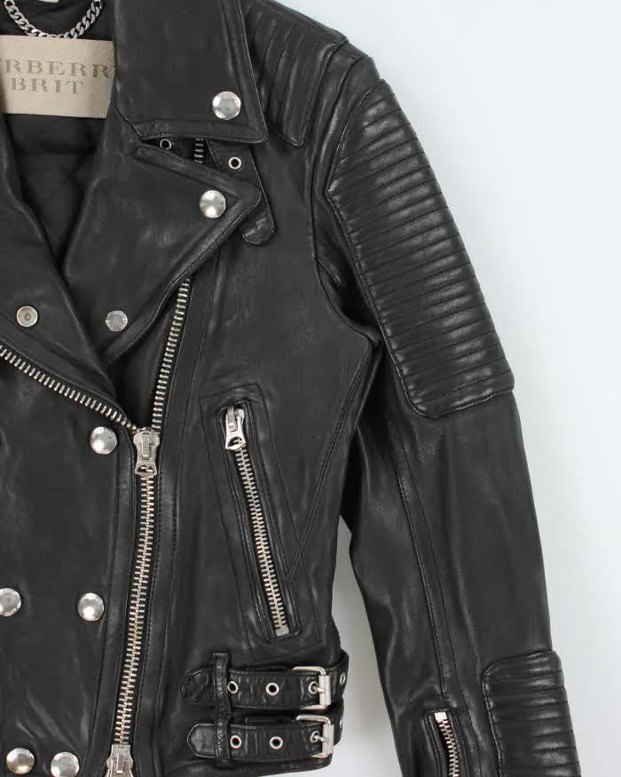 AW2015 Burberry Brit Prosum Loseley Runway Women's Lamb Leather Iconic Cafe Racer Biker Jacket - S sold by Rokit product image thumbnail 4