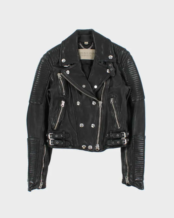 AW2015 Burberry Brit Prosum Loseley Runway Women's Lamb Leather Iconic Cafe Racer Biker Jacket - S sold by Rokit
