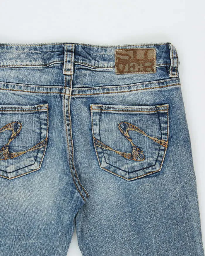 Vintage Y2K 00s Silver Women's Denim Low Rise Eden Flared Jeans - W28 L31 sold by Rokit product image thumbnail 4