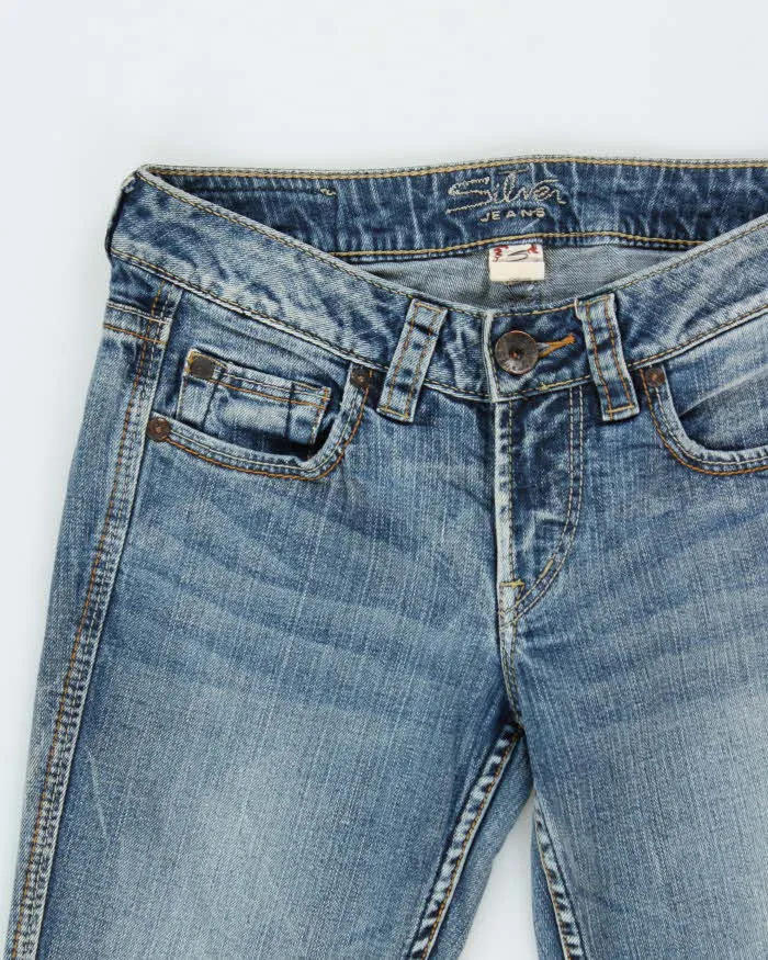 Vintage Y2K 00s Silver Women's Denim Low Rise Eden Flared Jeans - W28 L31 sold by Rokit product image thumbnail 3