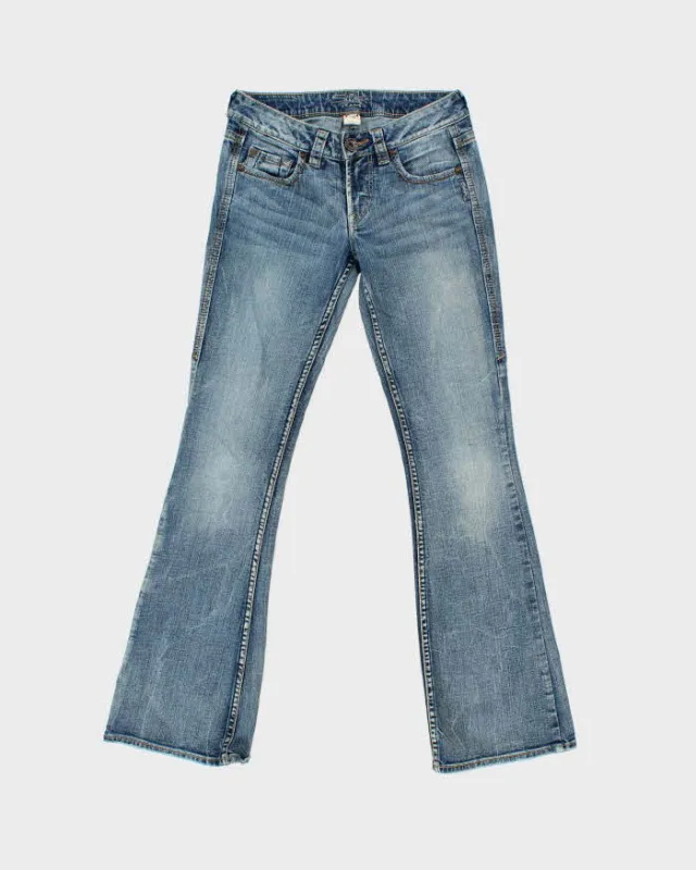 Vintage Y2K 00s Silver Women's Denim Low Rise Eden Flared Jeans - W28 L31 made by Rokit