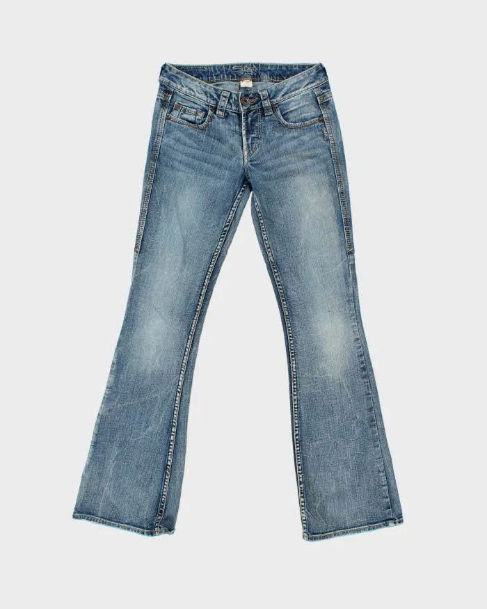 Vintage Y2K 00s Silver Women's Denim Low Rise Eden Flared Jeans - W28 L31 sold by Rokit