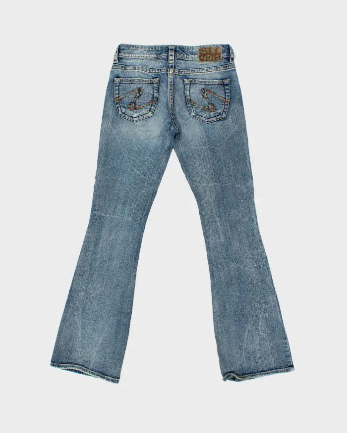 Vintage Y2K 00s Silver Women's Denim Low Rise Eden Flared Jeans - W28 L31 sold by Rokit product image thumbnail 2