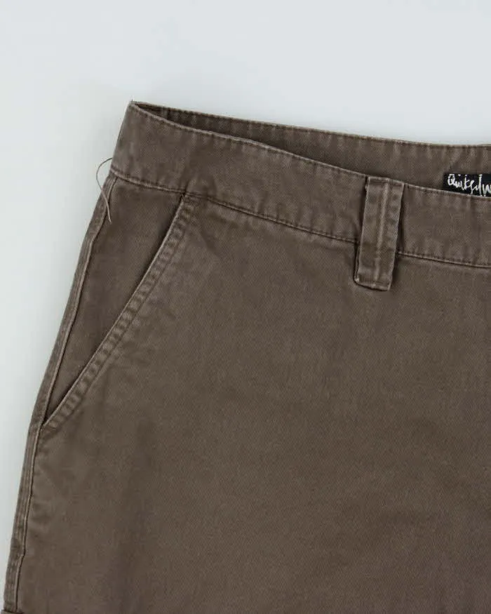 Vintage Y2K 00s Quiksilver Khaki Loose Fit Canvas Cargo Shorts - W34 sold by Rokit product image thumbnail 3