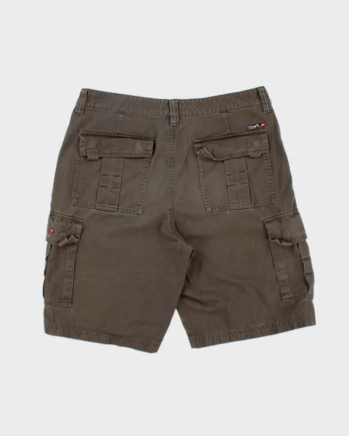 Vintage Y2K 00s Quiksilver Khaki Loose Fit Canvas Cargo Shorts - W34 sold by Rokit product image thumbnail 2