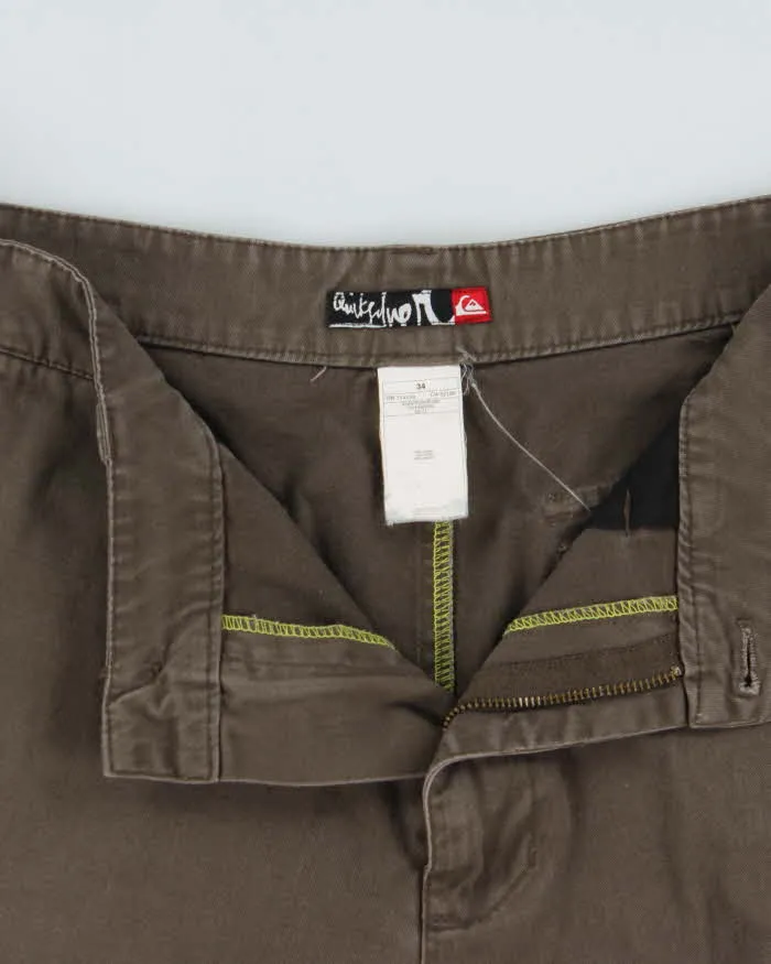 Vintage Y2K 00s Quiksilver Khaki Loose Fit Canvas Cargo Shorts - W34 sold by Rokit product image thumbnail 5