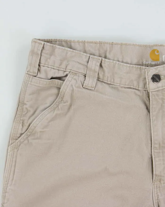 Vintage Carhartt Desert Khaki Canvas Relaxed Fit Workwear Shorts - W36 sold by Rokit product image thumbnail 3