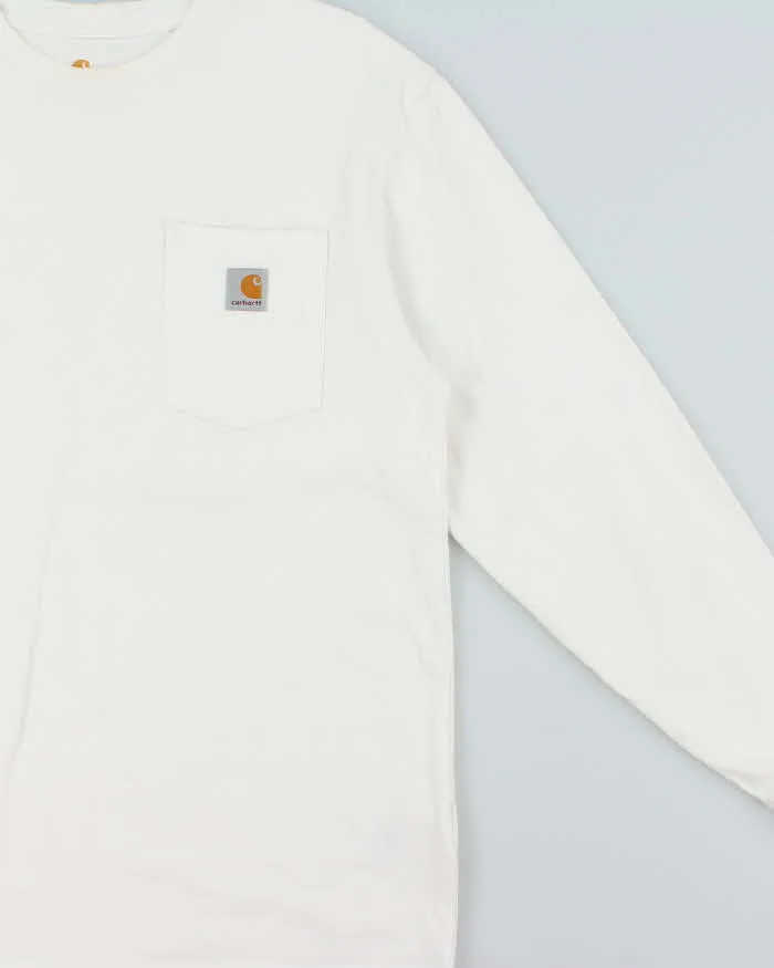 Vintage Carhartt Original Fit Long Sleeve Pocket T-shirt - M sold by Rokit product image thumbnail 3