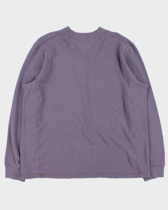 Vintage Eddie Bauer Heavyweight Lavender Long Sleeve Waffle T-Shirt - XL sold by Rokit product image thumbnail 2