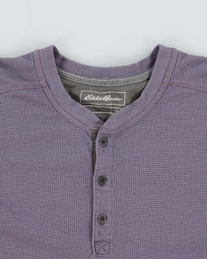 Vintage Eddie Bauer Heavyweight Lavender Long Sleeve Waffle T-Shirt - XL sold by Rokit product image thumbnail 5