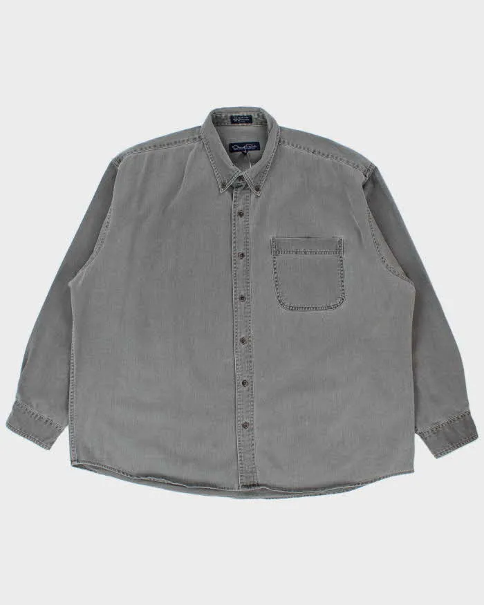 Vintage 1990s Oscar De La Renta Stonewash Denim Long Sleeve Shirt - XXL sold by Rokit