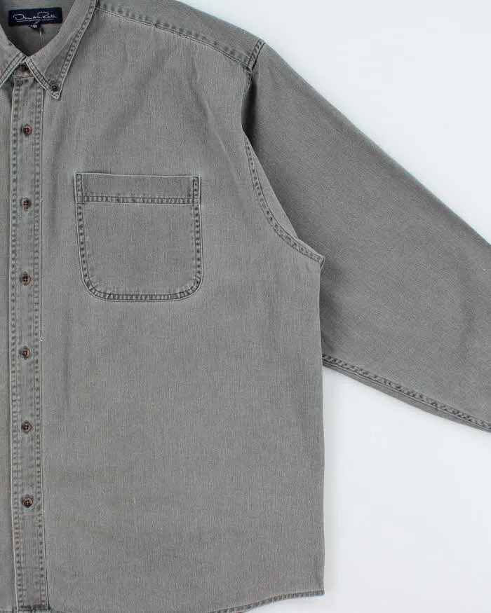 Vintage 1990s Oscar De La Renta Stonewash Denim Long Sleeve Shirt - XXL sold by Rokit product image thumbnail 3