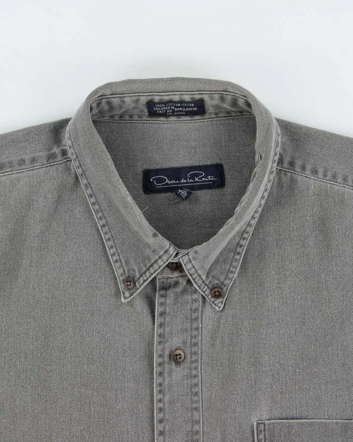 Vintage 1990s Oscar De La Renta Stonewash Denim Long Sleeve Shirt - XXL sold by Rokit product image thumbnail 5